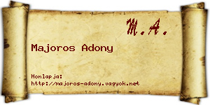Majoros Adony névjegykártya